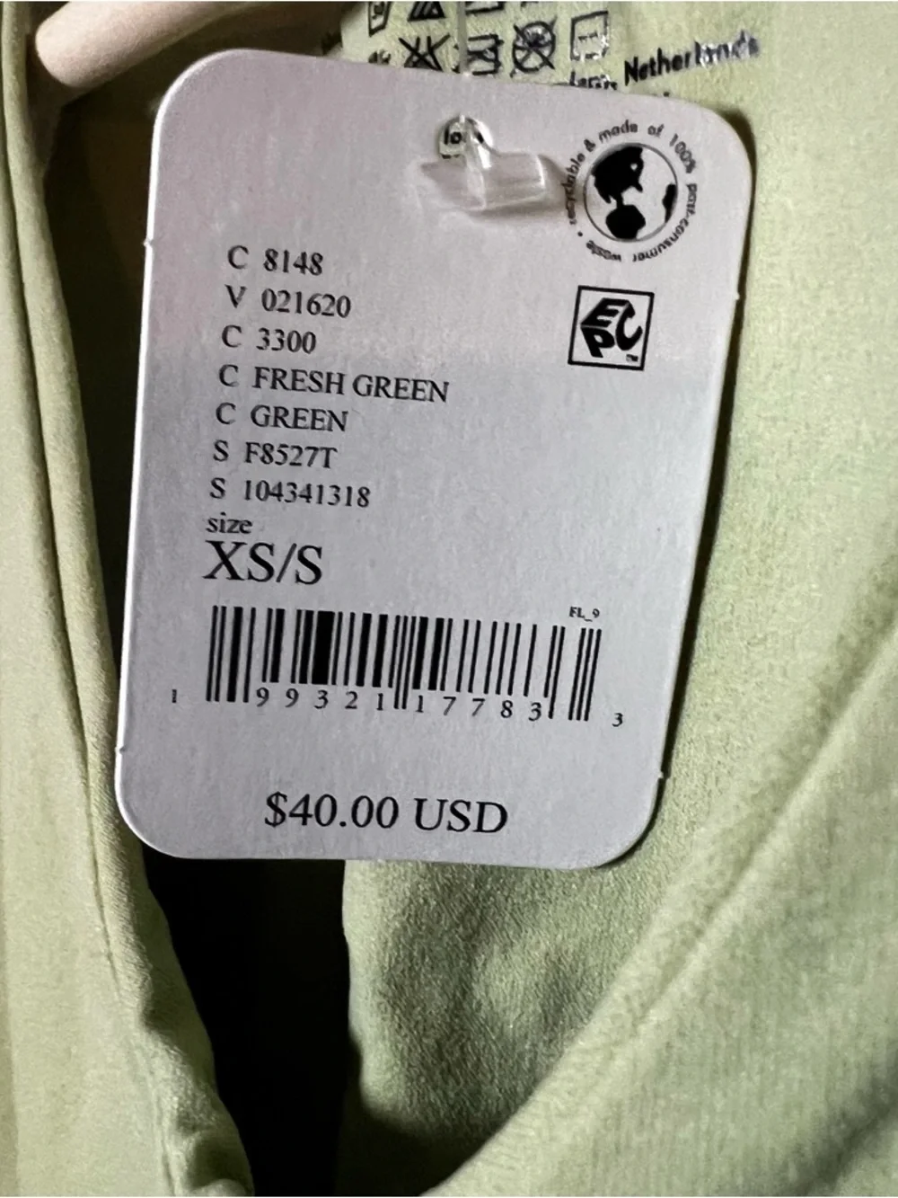 Free People Clean Lines Cropped Muscle Cami Tank Top XS/S Fresh Green Shelf Bra - Picture 3 of 5